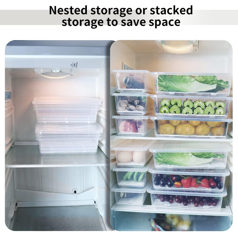 77L Food Storage Container, (3-Pack) Plastic Food Containers with Removable Drain Plate and Lid, Stackable Portable Freezer Storage Containers - Tray to Keep Fruits, Vegetables, Meat and More - Image 4